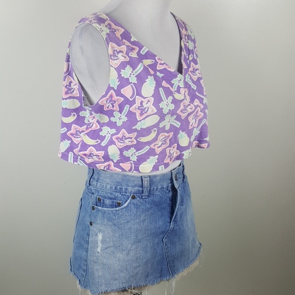 Real 80's Vintage Retro Beach Crop Top - Picture 4 of 8